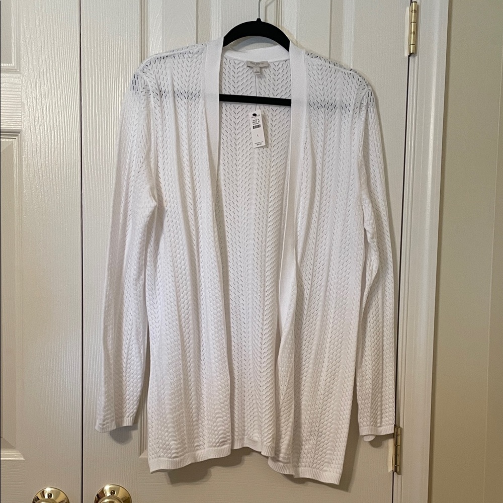 Elegant White Women's Sweater by Talbots.